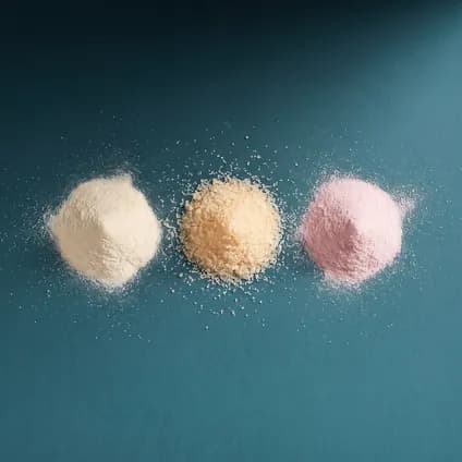Les actifs de Collagen en vrac, chacun présenté à part avec sa dose