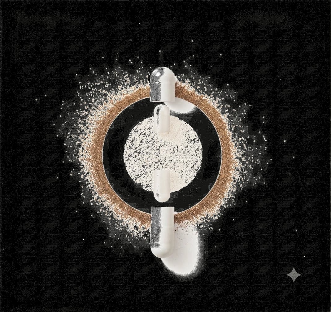 A NAWA capsule opened onto its powder of actives
