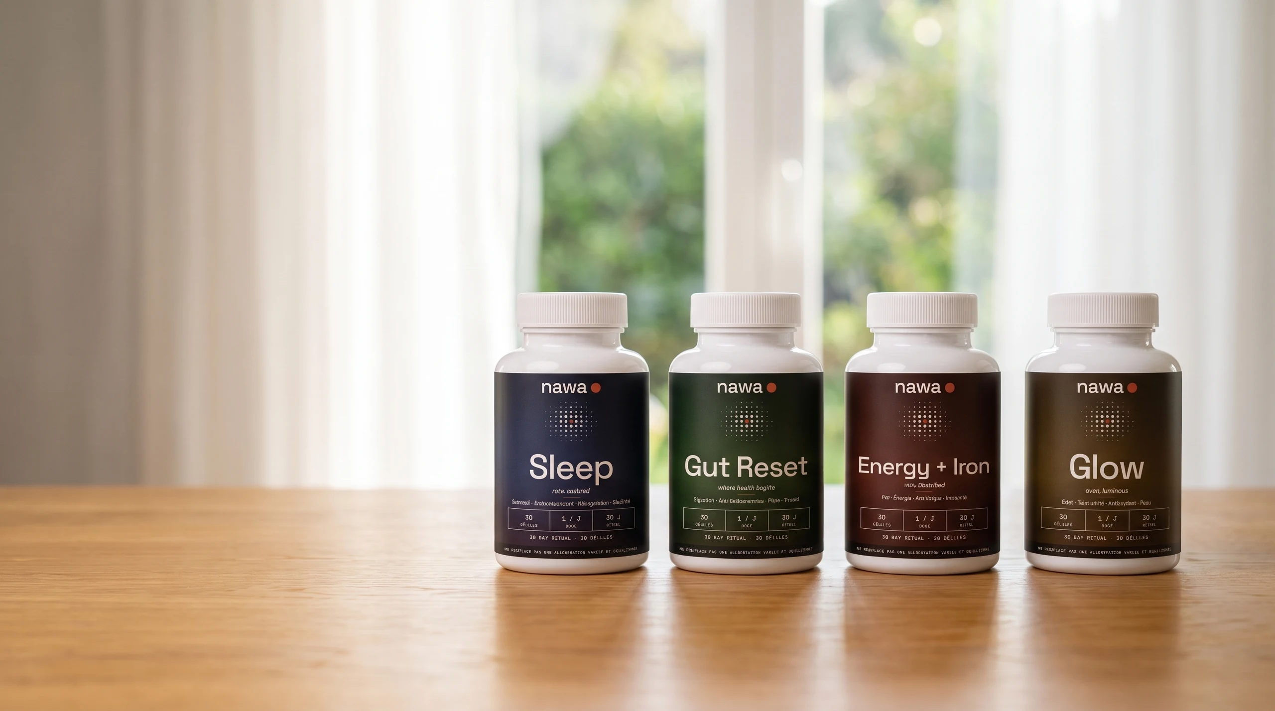 The NAWA collection — Gut Reset, Sleep, Energy + Iron, Glow